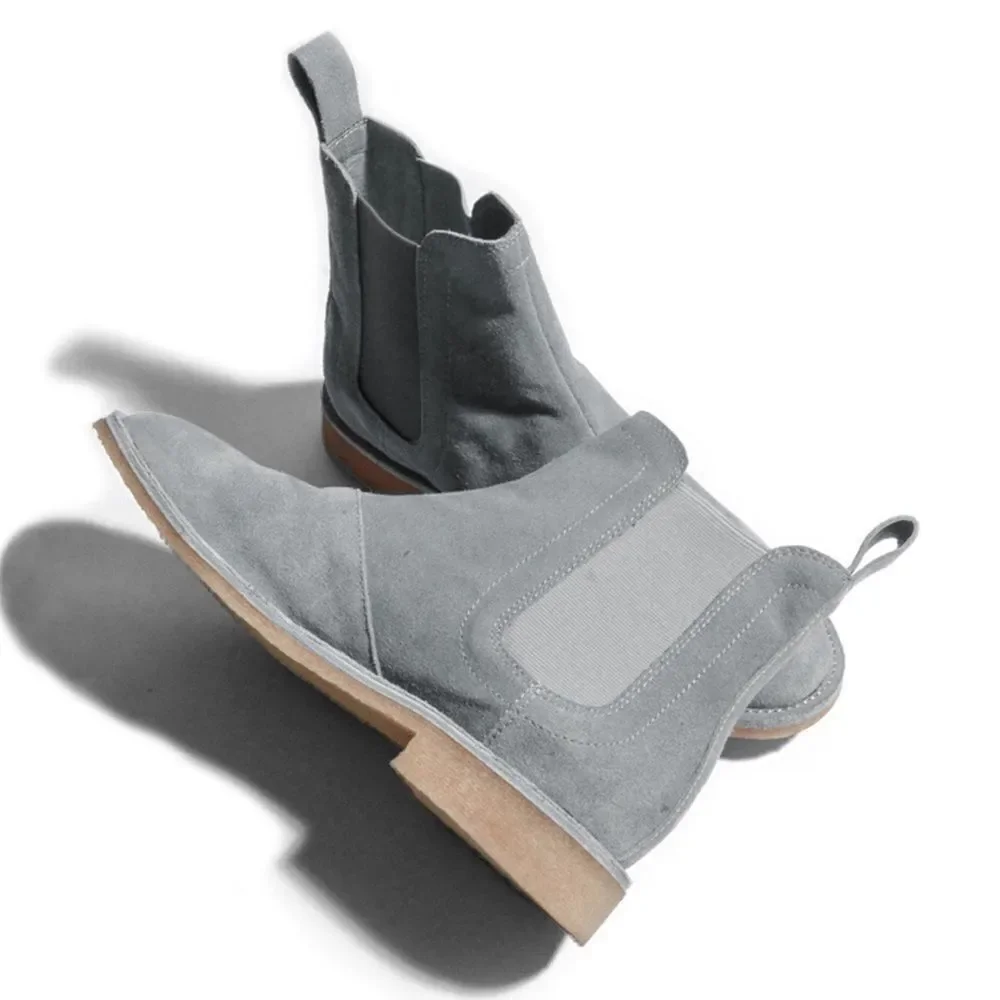 New CIVIL REGIME Brando Gray Suede Chelsea Ankle Boot Leather Chukka Size 8 41‎